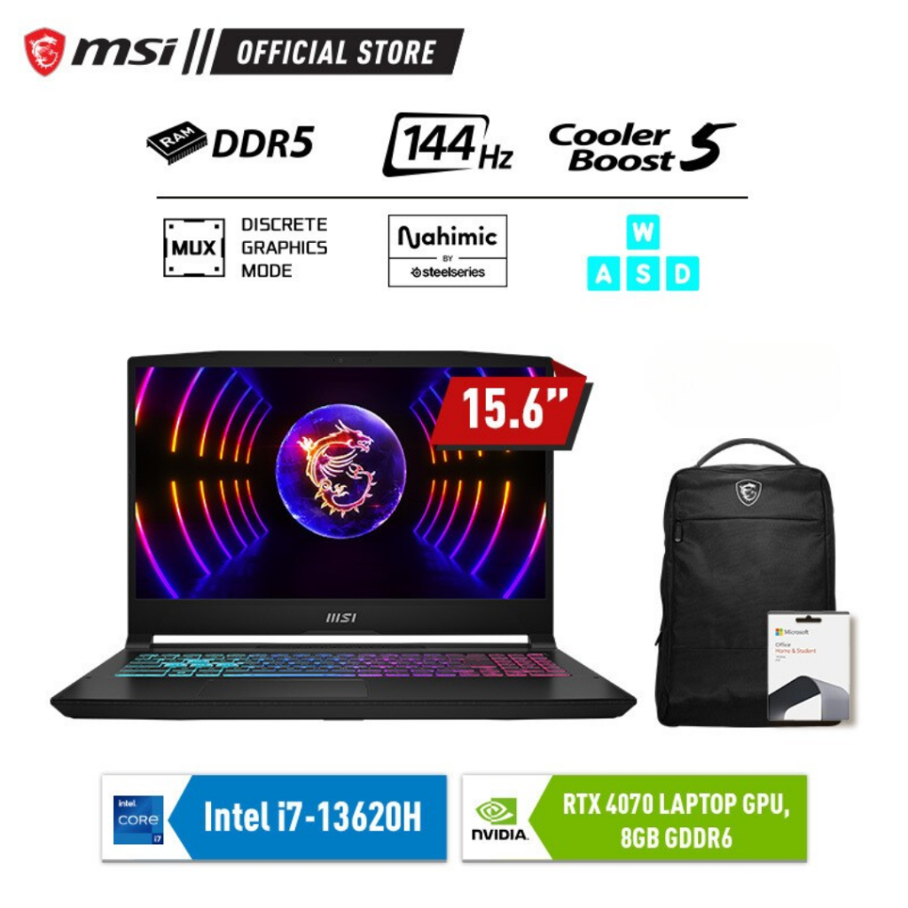 MSI Katana 15-1256 Intel i7-13620H 16GB 1TB RTX4070 15.6"FHD OHS