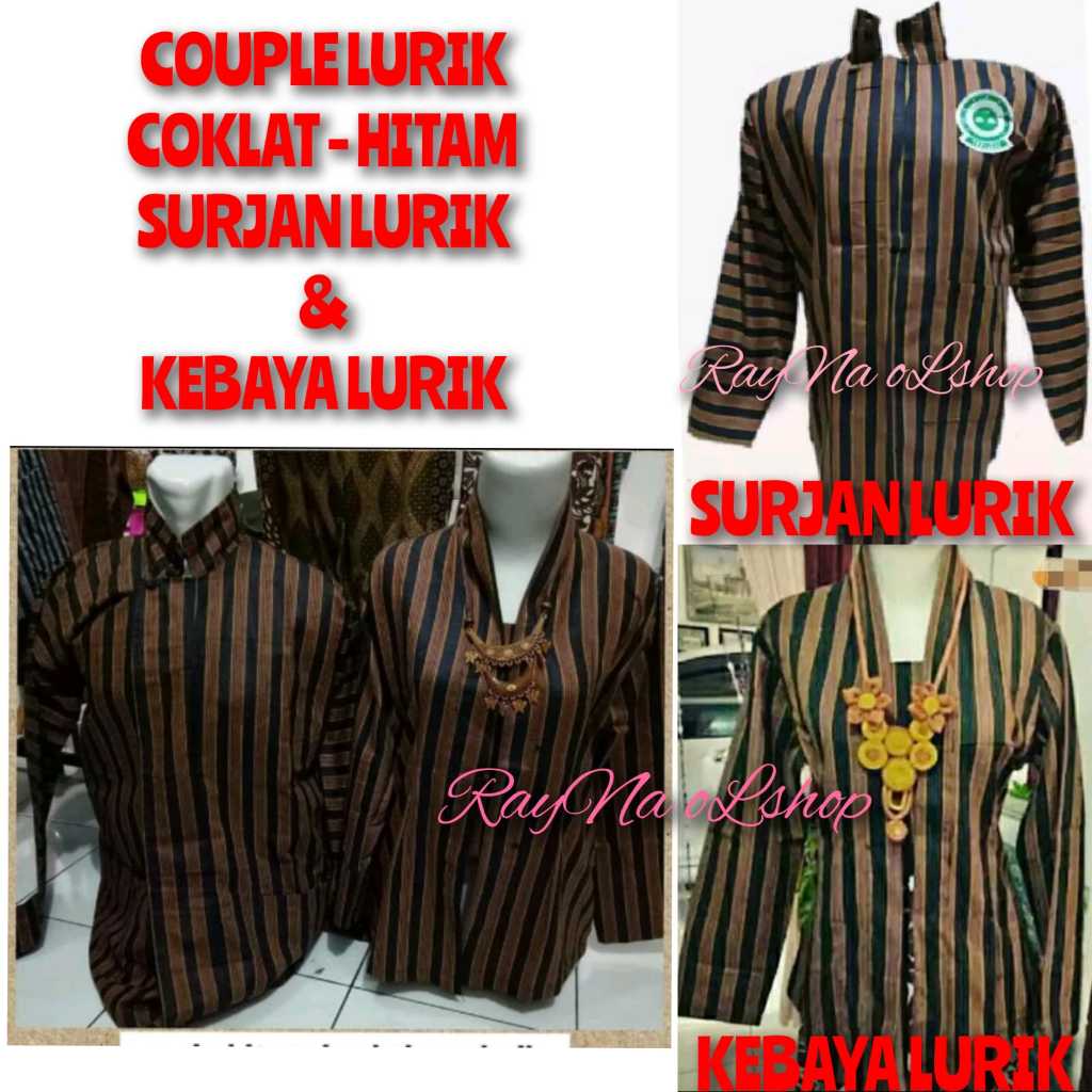 BAJU COUPLE LURIK | KEBAYA LURIK & SURJAN LURIK | PAKAIAN COUPLE TRADISIONAL ADAT JAWA SOLO JOGJA