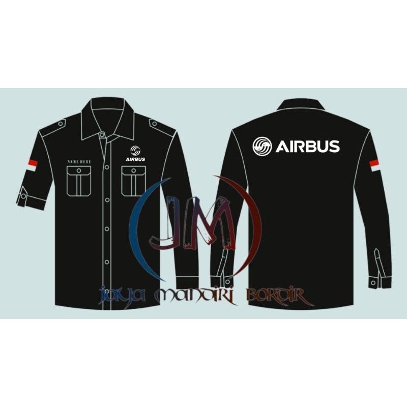 KEMEJA AIRBUS BORDIR || KEMEJA PDL AIRBUS BORDIR || SERAGAM AIRBUS BORDIR