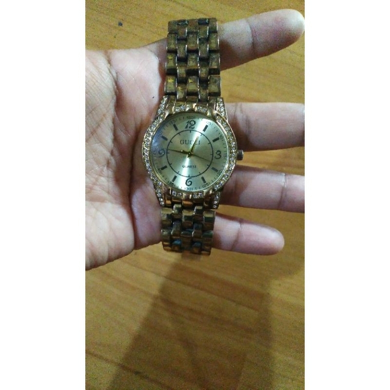 jam tangan wanita tali rantai gold