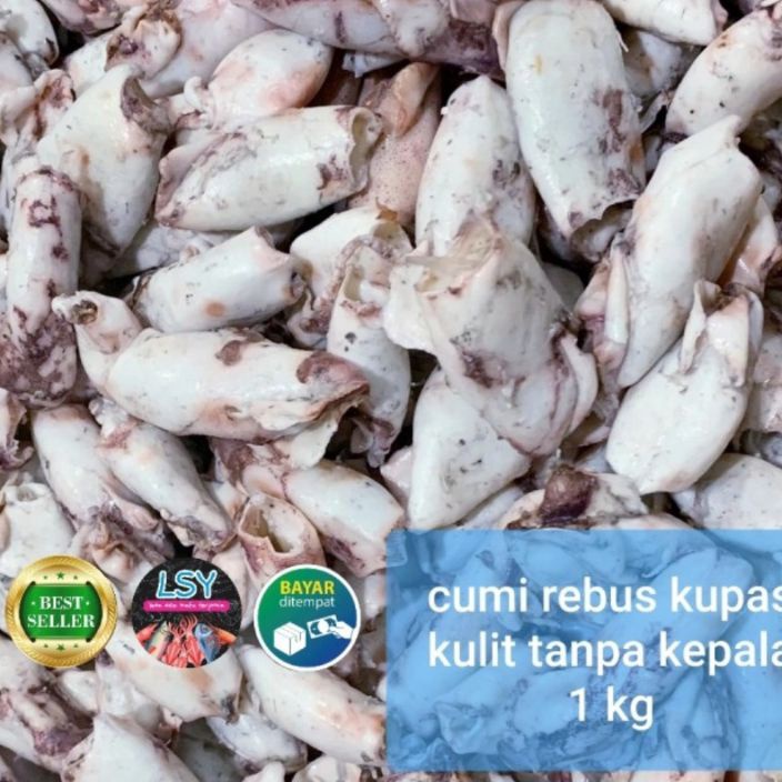 

KF7 ikan asin cumi rebus kupas kulit tanpa kepala 1 kg