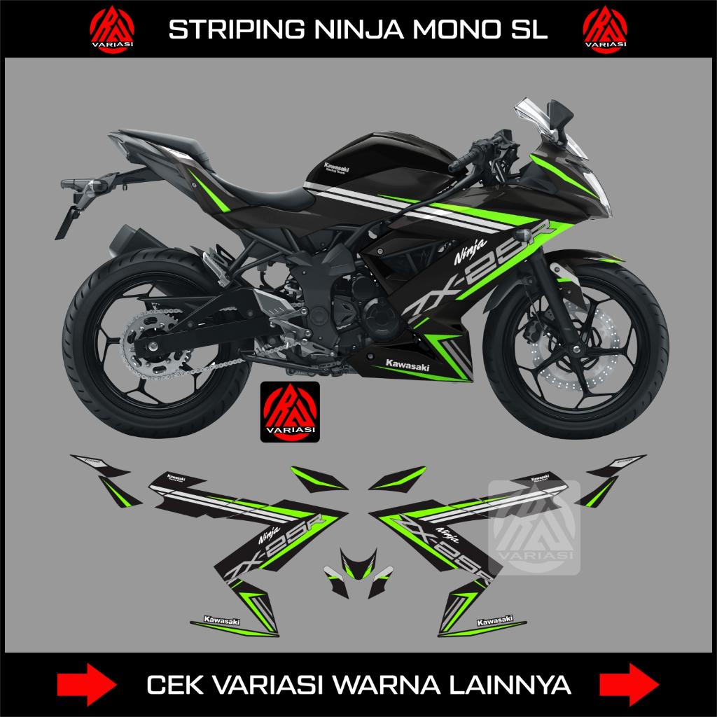 DECAL STRIPING NINJA 250 MONO/STICKER KAWASAKI NINJA MONO 250RR