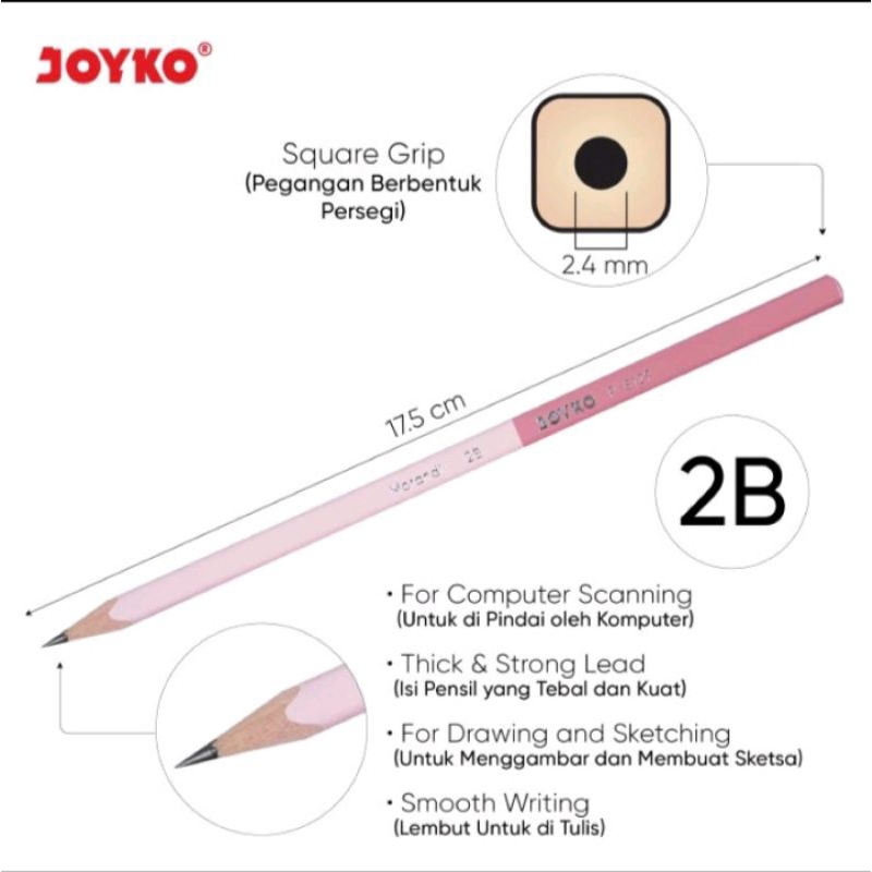 

Pensil Joyko P-8129 Morandi Pastel 2B 1 Box 12 Pcs Morandi