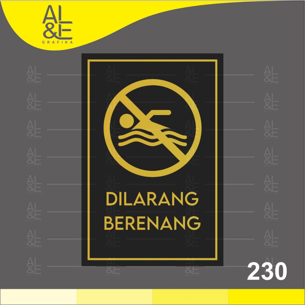 

230 - Stiker Dilarang Berenang, Sticker Vinyl, Cetak Premium Indoor