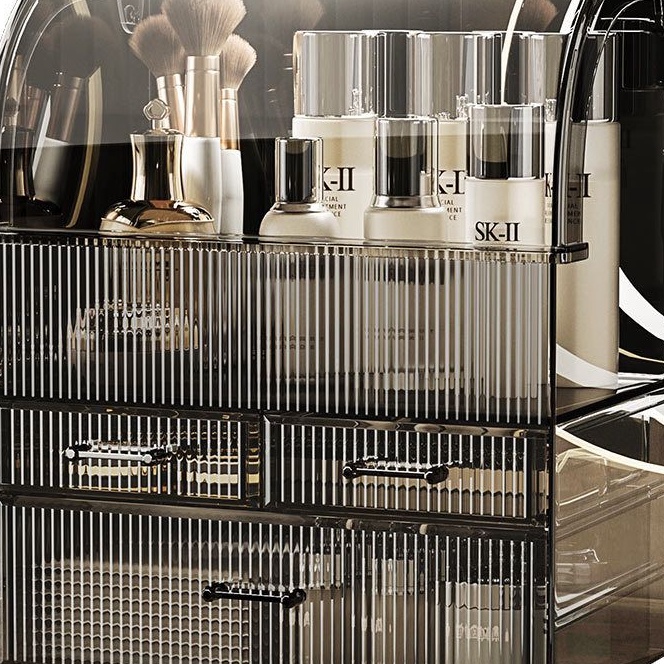 Eksklusif Rak Makeup Skincare dan Kosmetik Dengan Laci Dan Tutup Anti Debu  Luxury Skincare Cosmetic