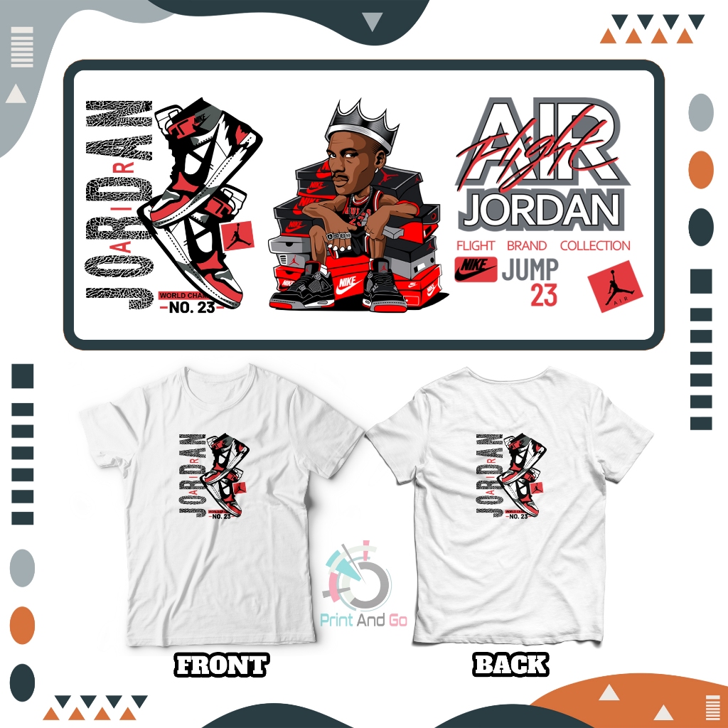 SABLON SETRIKA STICKER DTF TEMA BRAND V6 NIKE AIR JORDAN (UKURAN 14-16CM)