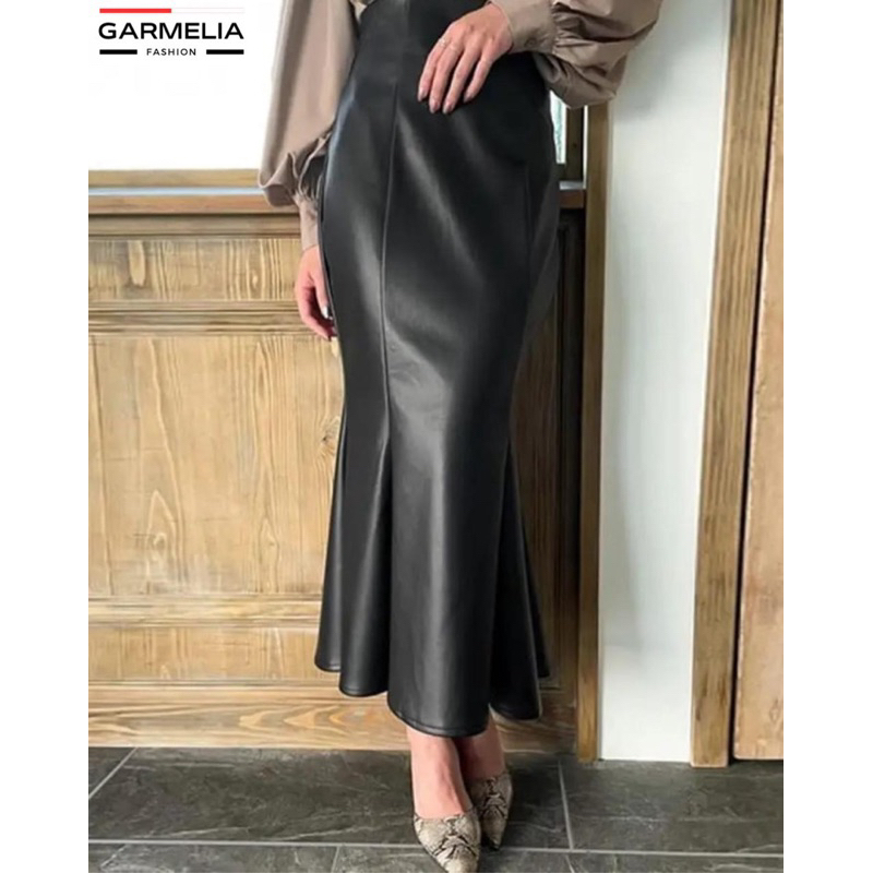 Rok Kulit Duyung / Rok Kulit Wanita panjang Leather PU