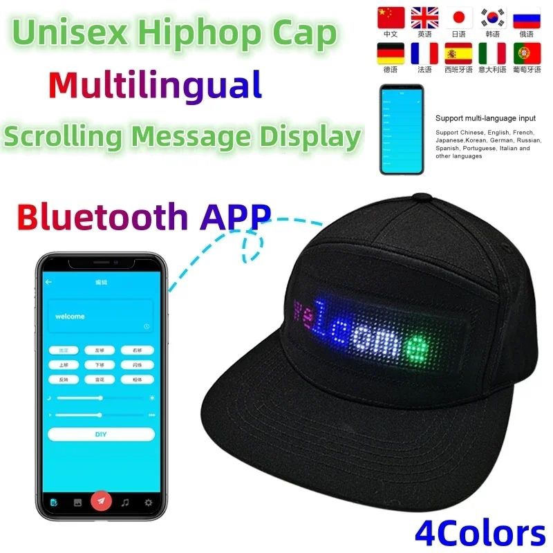 topi lampu led bluetooth