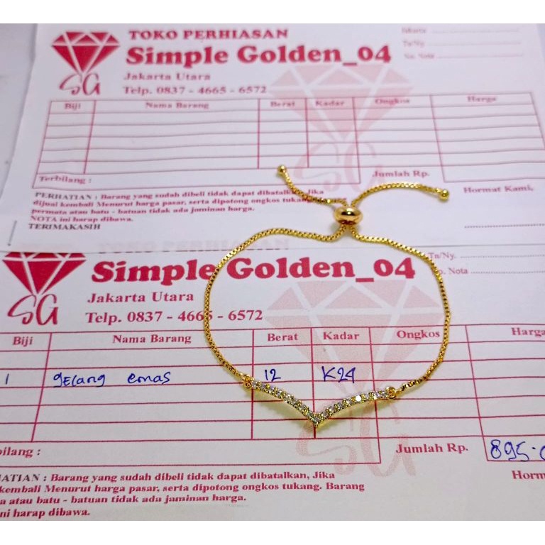 Yuk di order BISA COD GELANG TANGAN MAS ASLI WANITA DEWASA SERUT FUJI ANTI KARAT free surat