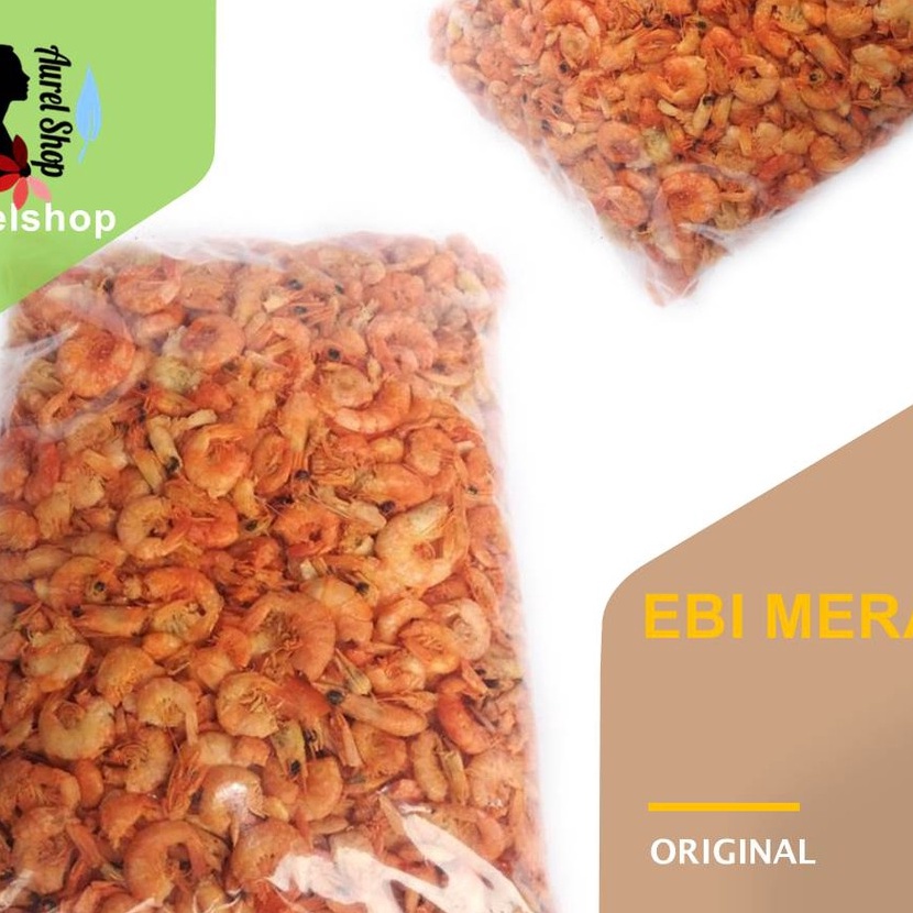 

HJ6 Ebi Kulit Merah Udang Kering 25gr 5gr 1 kg ada kulit ekor dan kepala udang