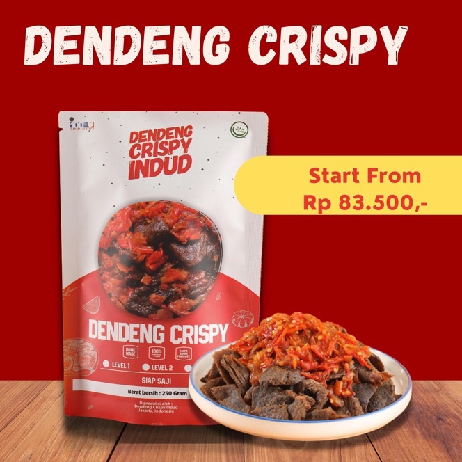 

Mega Dendeng Sapi Crispy Kering Indud 125 Gram 25 Gram