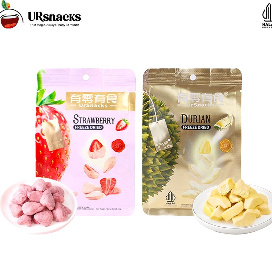 

Wow URSNACKS Bundle Of 2 Freeze Dried Keripik Sehat Strawberry Durian