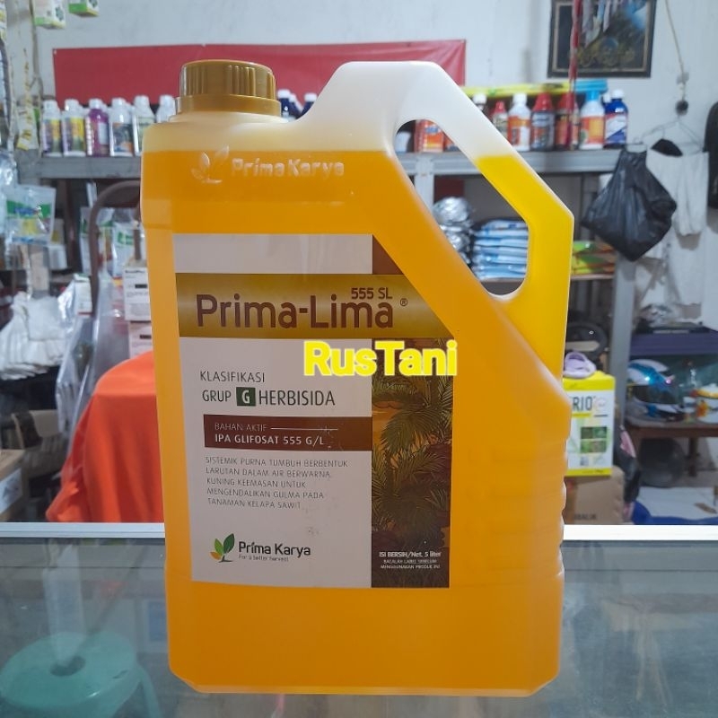 herbisida sistemik prima lima 555sl 5Liter ba : IPA glifosat 555g/l