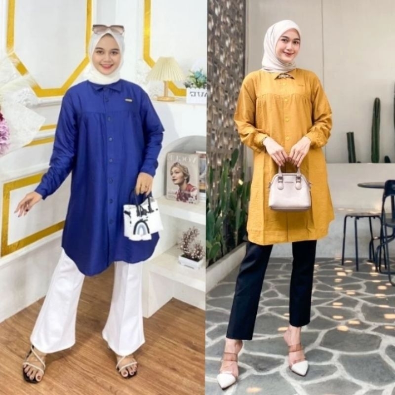 COD Kemeja Long Tunik crinkle airflow