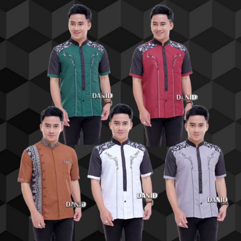 Baju Kemeja Koko Pria Dewasa Bordir High class Model Terbaru Modern Baju Ramadhan dan Lebaran Pria T