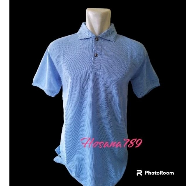 Kaos Polos Kerah Biru muda Sky Blue Biru langit Kaos Polos Pria dan Wanita