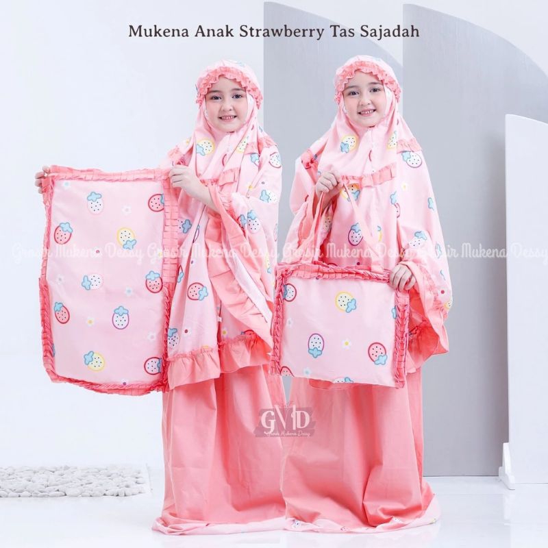mukena anak set sajadah/mukena anak/mukena tas anak