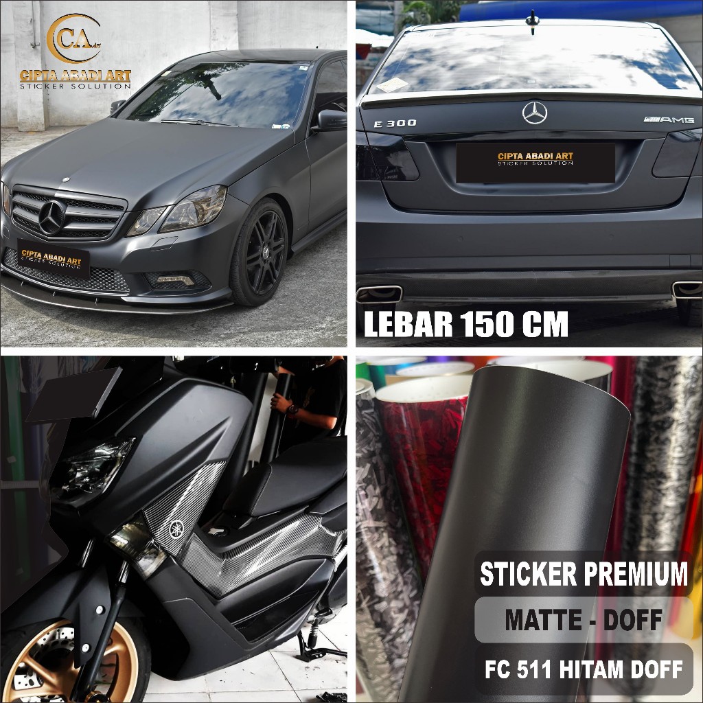 skotlet stiker mobil hitam doff sticker black matte dop polos kap roof lebar 150cm