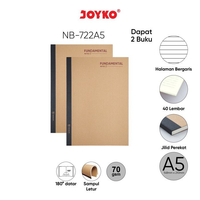 

NOTEBOOK / BUKU CATATAN / NOTEPAD / NOTEBOOK NB-722A5 / NB - 722A5 JOYKO ( 1 SET )