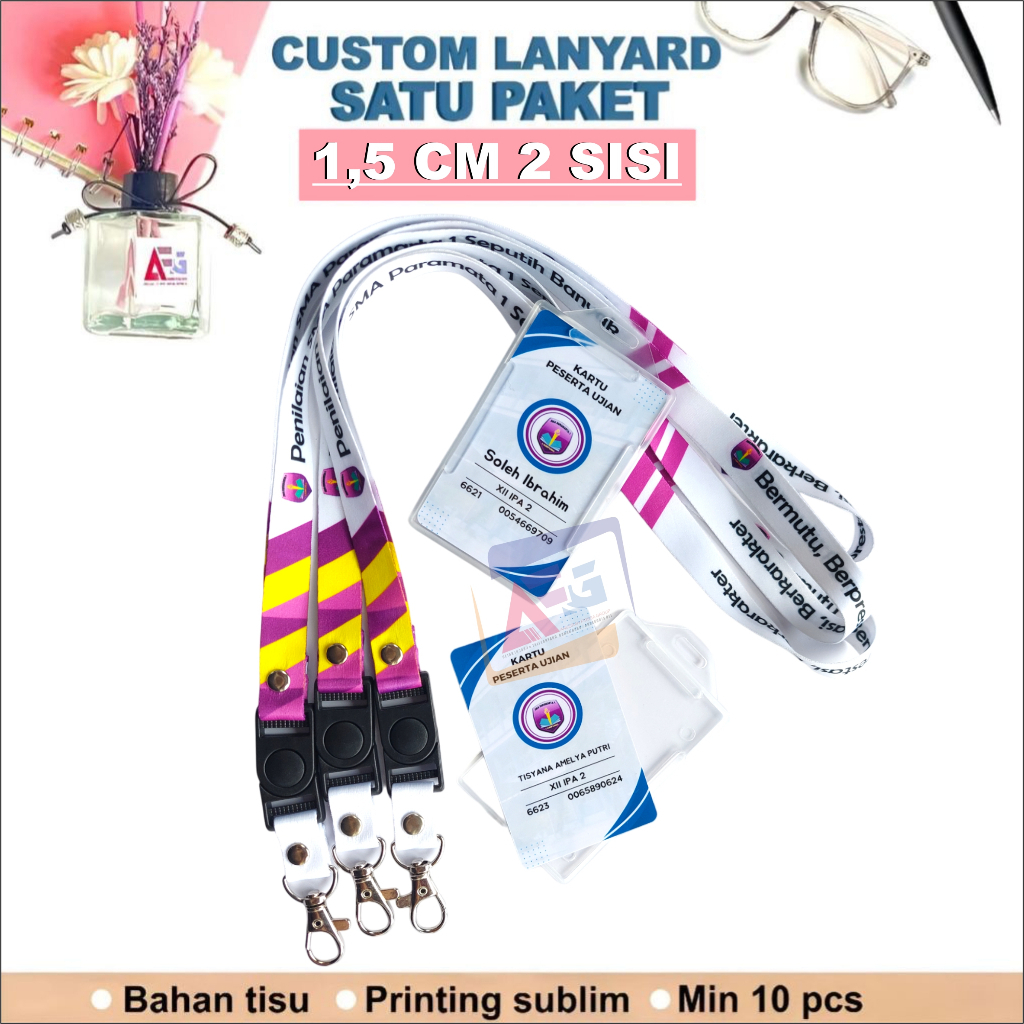

SEPAKET TALI LANYARD IDCARD 1,5CM 2SISI/SEPAKET 1,5CM TALI LANYARD+IDCARD+CASE/SEPAKET GANTUNGAN LANYARD IDCARD