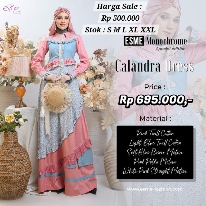 Gamis Esme Sale Monochrome Calandra Dress