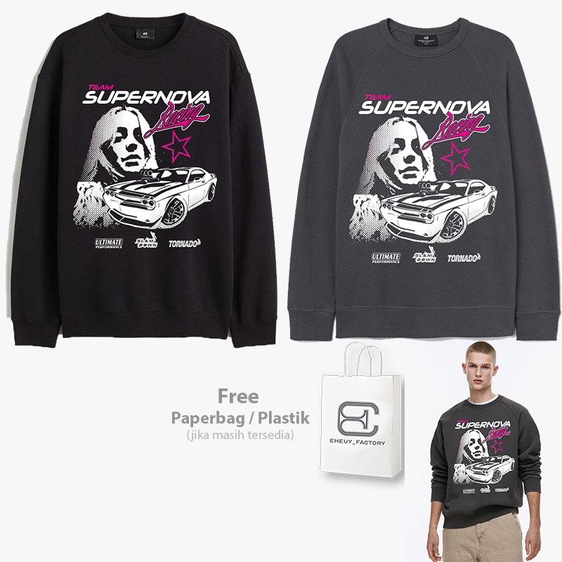 Crewneck Billie Eilish x Supernova Dark Grey Sweater Billie Eilish Black Original