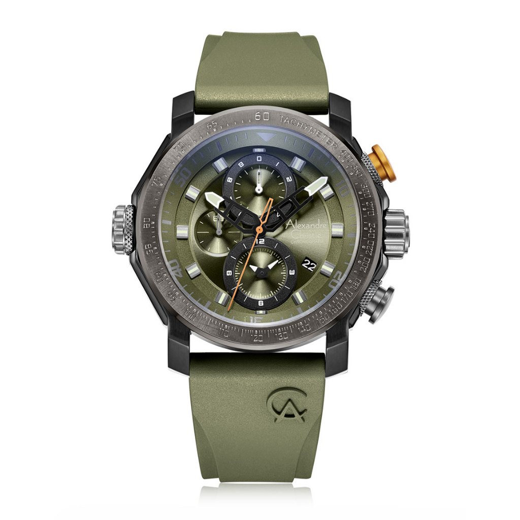 Alexandre Christie AC 6565 MCREPGN Hijau Original / Jam Tangan Pria Analog Karet MC
