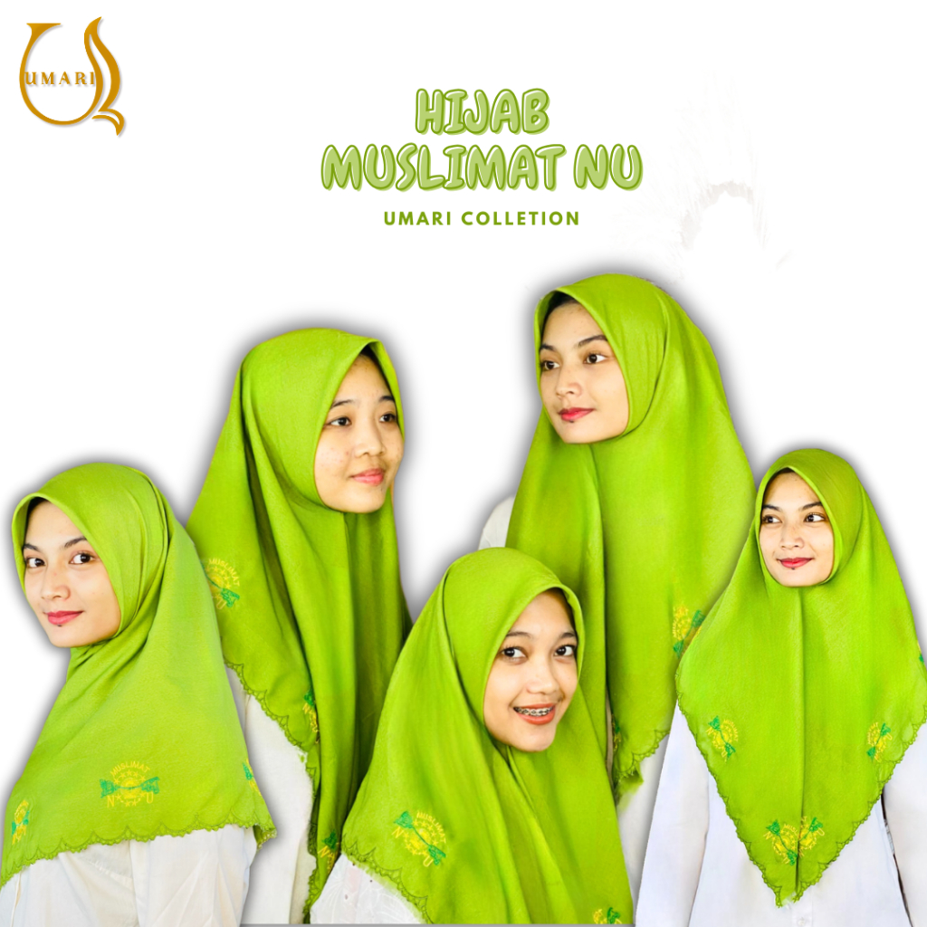 UmariHijab - Hijab Muslimat Bordir NU Fatayat Segi Empat Saudi Premium