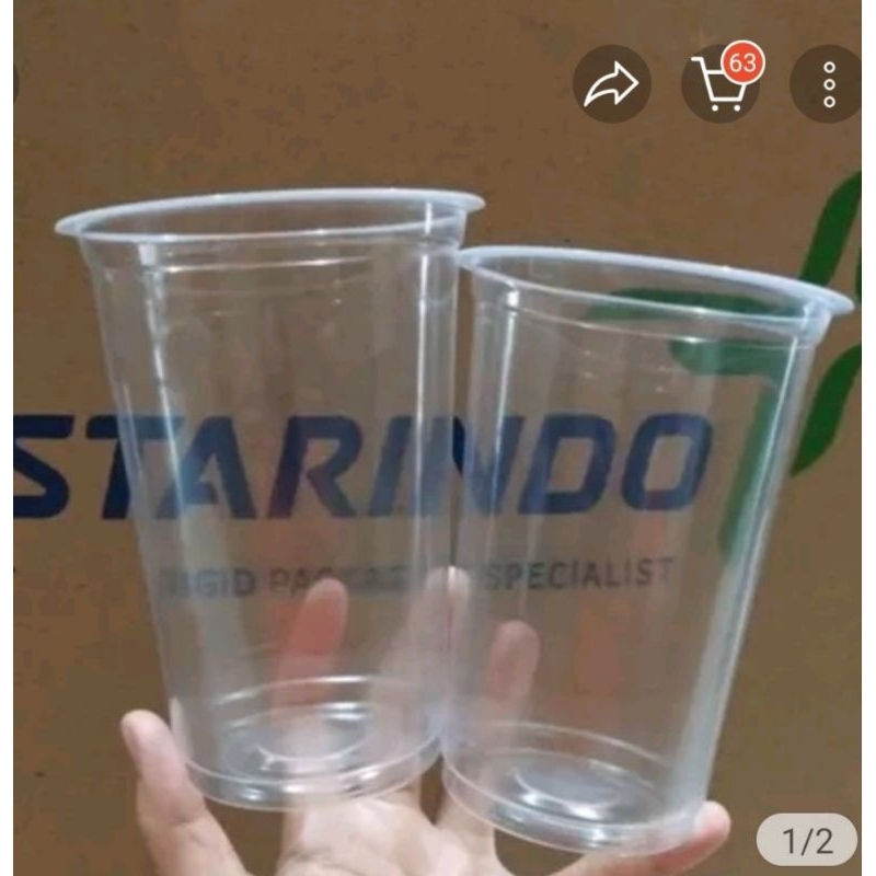 Gelas Plastik 18oz Starindo Datar (50pcs) / Cup 18oz
