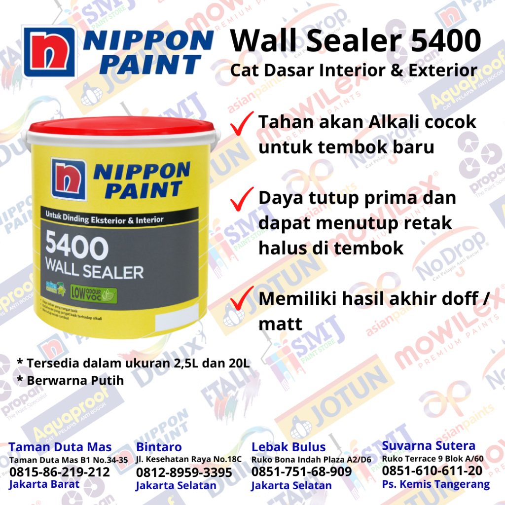 CAT DASAR NIPPON PAINT 5400 WALL SEALER KEMASAN 20 LITER