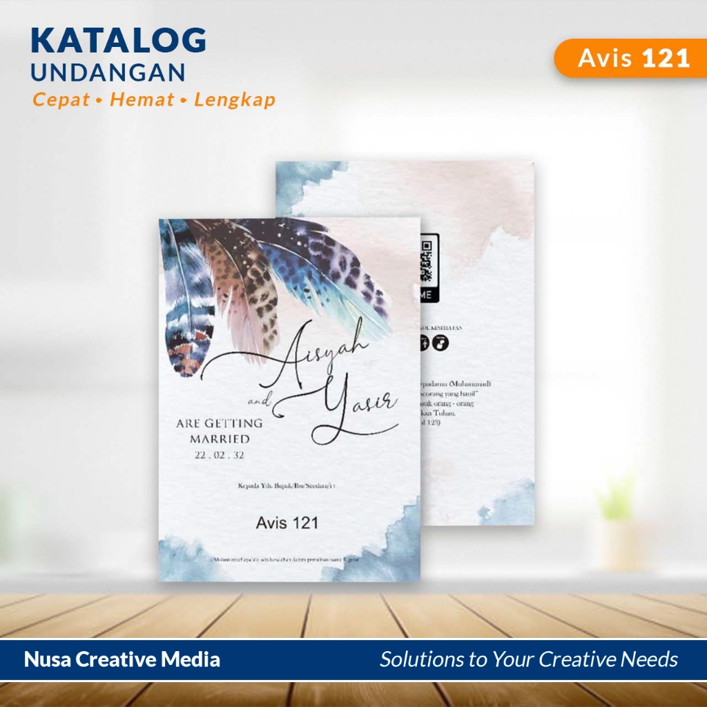 

CETAK UNDANGAN PERNIKAHAN Avis 120/121 - Cepat Hemat dan Berkualitas (Free design, plastik opp, packing) Kertas Cards