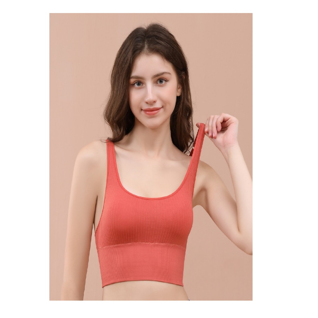 Young Curves Bra Rib Squard Neck Vest C02-100194