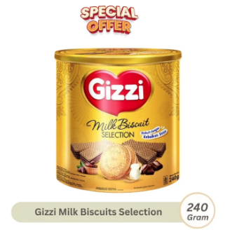 

GIZZI Festive Milk Biscuit Selection 240 gr - Kemasan KALENG