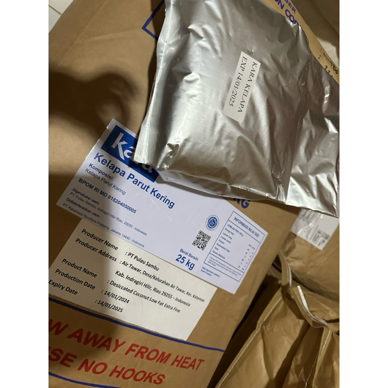 

KARA KELAPA PARUT KERING DESICCATED COCONUT KEMASAN 1 Kg IK3