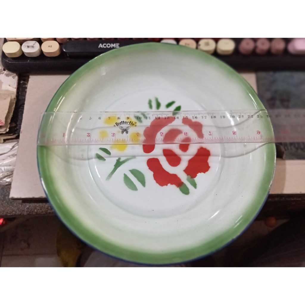 Piring Saji Enamel 24cm Piring Makan / Piring Saji / Piring Bunga Kaleng / Piring Bunga Enamel / Pir
