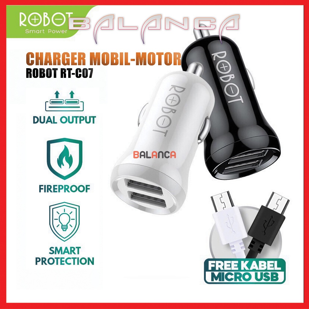 ROBOT RT C07 Cas Hp Motor Mobil  Casan Mobil 2 Port Charger Motor