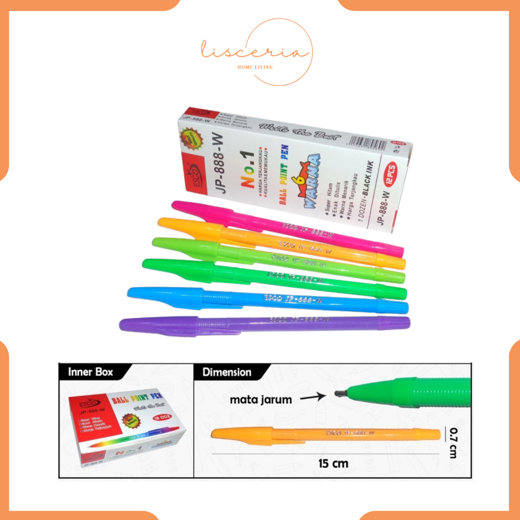 

[ LSC ] Pena Ballpoint Pulpen Warna Warni 1pack isi 12