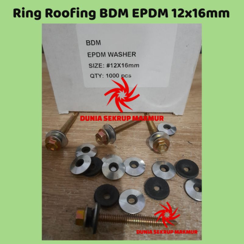 (50 pcs) Ring Sekrup Roofing / Roof Seal 12x16mm / EPDM Bounded Washer