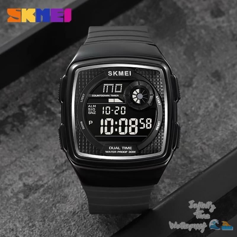 Jam Tangan Skmei 2208 Cowok Digital Strap Rubber Kualitas Original Waterproof