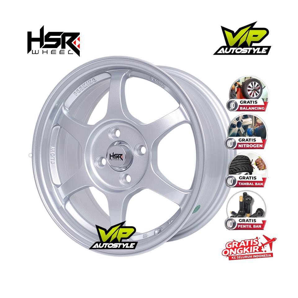 Velg mobil Racing HSR YUZAWA Silver Toyota agya calya Brio satya sigra vios limo mobilio