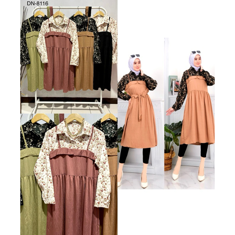 tunik bunga tali pinggang