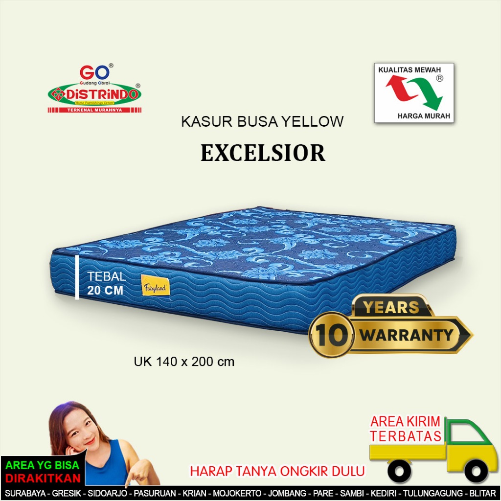 Distrindo Kasur Busa Termurah Garnsi Resmi / Kasur Spon / Foam Matras / Kasur Busa Yellow