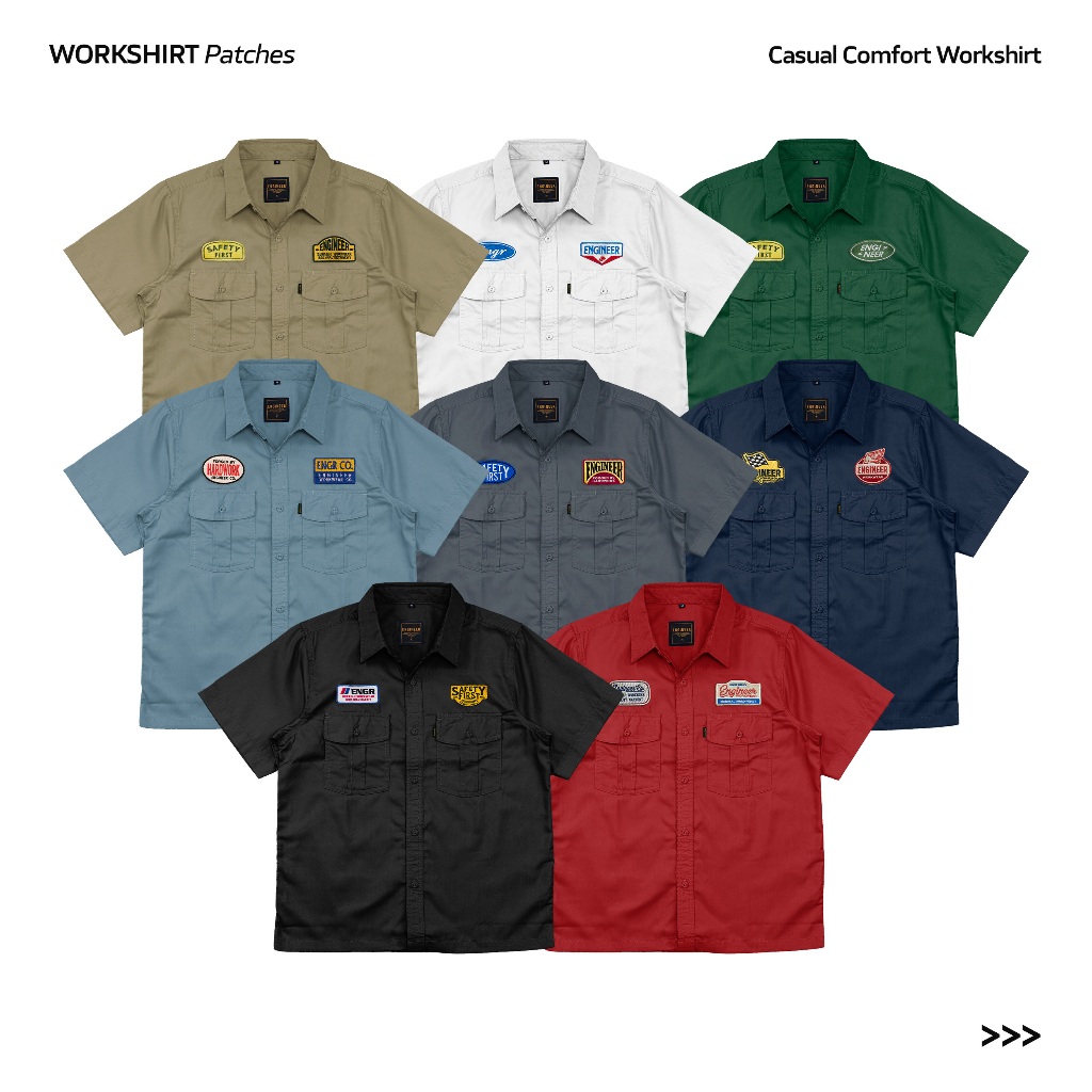 Engineer Workwear - Workshirt - SERI KEMEJA PENDEK / Baju Kerja Lapangan Unisex by ENGINEER