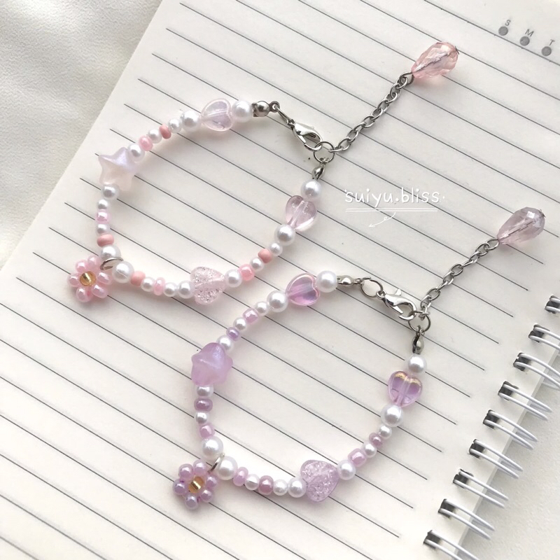 °｡Little Flowie Bracelet - Couple bracelet | Beaded bracelet | Handmade bracelet | Gelang manik | Ge