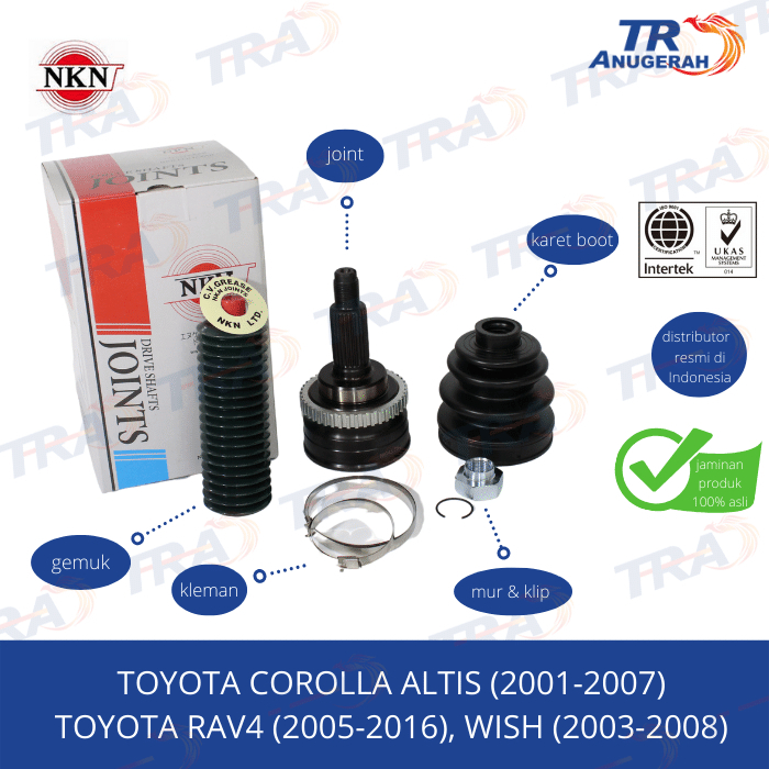 CV joint As roda dalam Corolla Altis, Wish, Corona