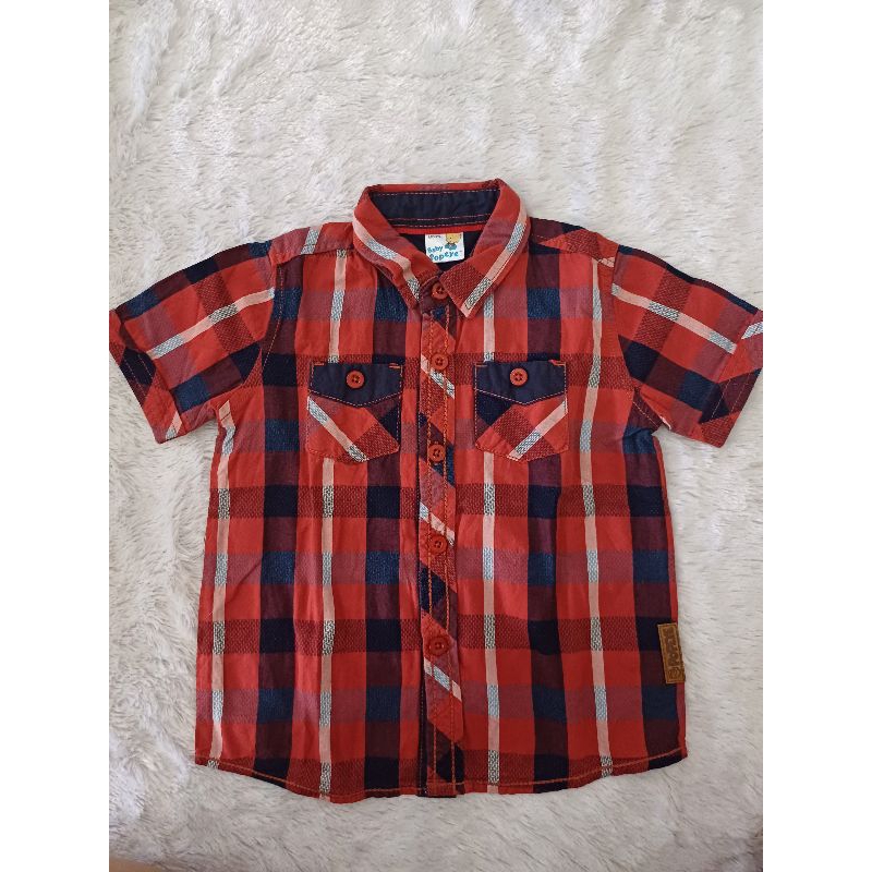 Atasan Kemeja Anak Kotak Merah Baby Popeye