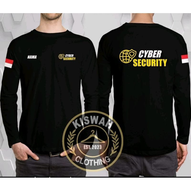 KAOS LENGAN PANJANG CYBER SECURITY FREE NAMA DADA
