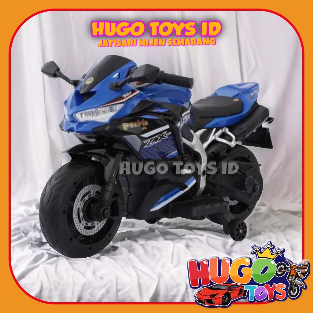 Motor Aki Anak Ninja ZX Ban Karet Gas Tangan