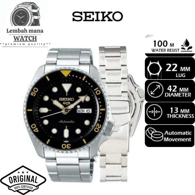Jam Tangan Analog Pria Seiko Original 5 Sports SRPD57K1