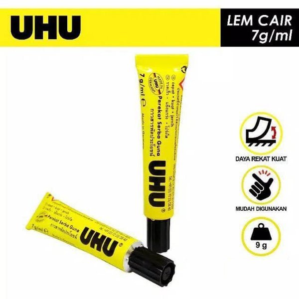 

Lem cair serbaguna UHU 7 ml tube kecil satuan